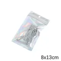 Holographic PET resealable laser zip-lock packaging bag for jewelry DIY in 8x13cm size - 8x13cm (Pack of 20)
