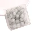 Perle di vetro bianche con venature di marmo grigio per gioielli fai da te in scatola - 10x8mm / 20 Pezzi/Confezione / Grigio