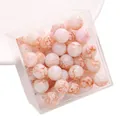 10mm white glass beads with reddish-brown cracked porcelain pattern for DIY bracelets - 10mm 1.5mm Hole (20 Pcs/Pack) / Orange Red