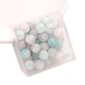 Perle di vetro marmorizzate bianche e blu per la creazione di gioielli fai da te - 10x8mm / 20 Pezzi/Confezione / Blu rosato