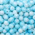 Blue and white marbled 8mm glass beads for DIY handmade bracelet and necklace jewelry making - 8mm Hole Approx 1mm 30 Pcs/Pack / Blue