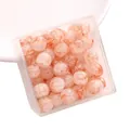 Perle di vetro arancione con motivo marmorizzato per gioielli fai da te in scatola - 10x8mm / 20 Pezzi/Confezione / arancio-rosso