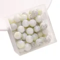 10mm white glass beads with marble pattern inside a clear box for DIY jewelry crafting - 10mm 1.5mm Hole (20 Pcs/Pack) / Yellow Grey