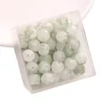 Perline in vetro screziato bianco e verde per bracciali fai da te - 10x8mm / 20 Pezzi/Confezione / Verde chiaro