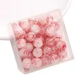 Perline in vetro marmorizzato rosa con venature rosse per creazione braccialetti DIY - 10x8mm / 20 Pezzi/Confezione / Rosso