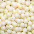 8mm marbled glass round beads in pale yellow and pink for handmade DIY jewelry crafting - 8mm Hole Approx 1mm 30 Pcs/Pack / Yellow