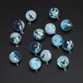 Handgemaakte hars hangers met blauwe lucht, witte wolken en vogels voor DIY sieraden maken - Ronde Kraal Stijl-Heldere Lucht Vogels (BSB112) / 1 Stuk (12mm) / Hemelsblauw