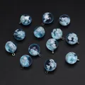 Set of blue resin cloud sphere ball pendants for DIY jewelry making accessories - Round Bead Style-Blue Sky Clouds (BSB112) / 1 Piece (12mm) / Sky Blue