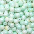 8mm pale green marbled glass beads with smooth porcelain finish for DIY jewelry - 8mm Hole Approx 1mm 30 Pcs/Pack / Light Green