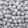 8mm white marbled glass beads for DIY jewelry bracelet and necklace making - 8mm Hole Approx 1mm 30 Pcs/Pack / Gray