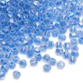 Gefacetteerde iriserende lichtblauwe ruitvormige kristallen glaskralen voor DIY sieraden - Meerblauw