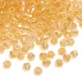 Gefacetteerde champagne bicone kristallen kralen met iriserende AB-coating voor DIY - Irillerend Goudgeel