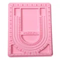 Pink PE plastic bead design board for DIY jewelry making with measurement grooves - Pink Rectangular Board / 33x24cm