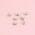Polished silver plated rhinestone rondelle spacer beads for DIY jewelry making projects - Diamond Ring / 4mm (20 Pcs/Pack) / Silver (White Gem)