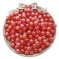 Shimmering red AB coated acrylic bubble beads for DIY jewelry making and creative crafts - 8mm / 50 Pieces / Red