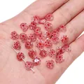 Handmade red heart-shaped Millefiori glass beads for DIY jewelry making accessories - 10 Pieces/Pack / Light Red