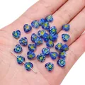 Blue heart millefiori glass beads for handmade DIY jewelry making necklace accessories - Blue
