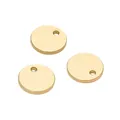 Three minimalist circular gold metal tags for DIY necklace and earring jewelry making - Smooth Circular Pieces / 8mm (2 Pieces/Pack)