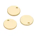 Set of three polished gold round metal discs with side hole charms for DIY jewelry making - Smooth Circular Pieces / 10mm (2 Pieces/Pack)