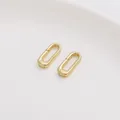 Pair of premium 14K gold filled oval spring clasps for DIY jewelry making necklaces - Style 01