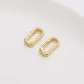 High-quality 14K gold filled oval spring clasp connectors for DIY jewelry making accessories - Style 03 / 8x16mm (1 Piece/Pack) / Gold