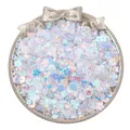 Lentejuelas iridiscentes mixtas en bandeja decorativa con lazo para joyería DIY. - 3-10mm (20g/Paquete) / Estilo 03 Blanco Sirena