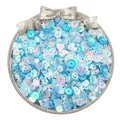 Sparkling blue iridescent mixed shape sequins for DIY jewelry crafts and apparel - Style 06 Blue