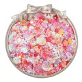 Mixed colorful iridescent sequins in heart and shell shapes for DIY jewelry making - Style 07 Red