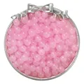Perles de verre rose translucide 8mm pour la fabrication de bijoux faits à la main - Style 21 / 50 Pièces/Paquet (8mm / Trou env. 1,5mm) / Rose