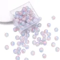 High quality 10mm pink and blue gradient crackle glass beads for DIY jewelry making - Color 49