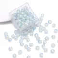 10mm light blue crackle glass beads for DIY jewelry making with ice-crack texture - Color 51