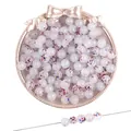 Perles en verre 8mm avec teinture à l'encre pour la création de bijoux DIY en vrac - Env. 50 Pièces/Paquet (8mm) / Encre Rouge et Bleue (#46)