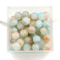 10mm mixed blue peach marbled glass crackle beads in a clear box for DIY jewelry craft - Color 60