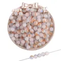 Perles en verre marbré bleu et orange 8mm avec poussière d'or pour la création DIY - 50 Pièces (8mm/Trou 1.5mm) / #61 Dégradé Bleu-Orange (Peinture à l'Encre/Feuille d'Or)