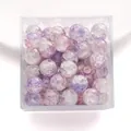 10mm purple and pink gradient glass crackle beads for DIY jewelry making and crafts - Color No. 63