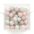 10mm pink and green glass crackle beads for DIY handmade jewelry making and crafts - Color 64