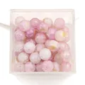10mm pink crackle glass beads with gold foil inclusions for DIY jewelry making - Color No. 65