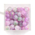 10mm purple and green ink-wash crackle glass beads with gold foil for DIY jewelry making - Color No. 66