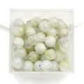 10mm light green glass crackle beads with gold marbling texture for DIY jewelry crafts - Color No. 67