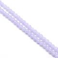 Perles en verre lavande translucide 8mm pour la création de bijoux et bracelets - 50 Pièces/Paquet (8mm/Trou 1mm, 39cm/Fil) / Mauve Clair