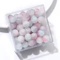 10mm pink and light blue gradient crackle glass beads for handmade DIY jewelry making - Color No. 72 (ai-Pink-Blue Smudge)