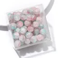 10mm pink and blue watercolor crackle glass beads in a box for DIY jewelry making - Color No. 73 (ai-Pink-Blue Intertwined Smudge)
