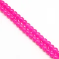 Perles de verre rondes de 8mm rose vif translucides pour la création de bijoux DIY à la main - 50 Pièces (Env. 8mm/Trou 1mm) / Rose Magenta (84)