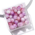 10mm purple cracked glass beads for DIY jewelry making in clear box - Color No. 75 (ai-Purple-Pink Gradient Smudge)