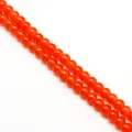 Perles rondes en verre orange translucide de 8mm pour la fabrication de bijoux DIY à la main - 50 Pièces (Env. 8mm/Trou 1mm) / Rouge Orangé (87)