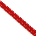 Perles en verre rouge translucide de 8 mm pour la création de bijoux DIY à la main - 50 Pièces (Env. 8mm/Trou 1mm) / Rouge Vif (88)