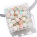 Premium 10mm pastel marbled glass crackle beads for DIY jewelry crafts in a clear box - Color No. 82