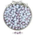 Perles en verre dégradé violet 8mm pour la fabrication de bijoux faits à la main DIY - 50 Pièces (8mm/Trou Env. 1.5mm) / Violet