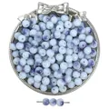 Perles en verre de 8 mm teintes à l'encre violette et blanche pour bijoux DIY - 50 Pièces (8mm/Trou Env. 1.5mm) / Violet bleuâtre foncé