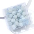 10mm light blue crackle glass beads for DIY jewelry making stored in a clear square box - Color No. 86